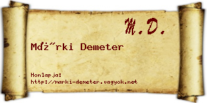 Márki Demeter névjegykártya